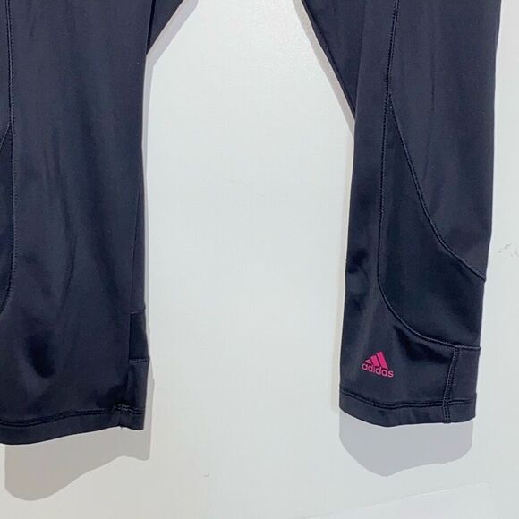 Adidas Women's Black Stretch Capri Active Athletic Leggings Size Medium - Picture 2 of 9